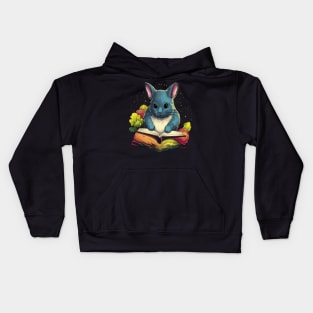 Chinchilla Reads Book Kids Hoodie